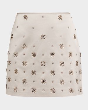 Olenna Hand-Embroidered Mini Skirt