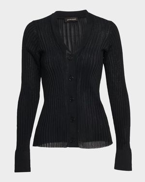 Matheo Fitted Rib Cardigan