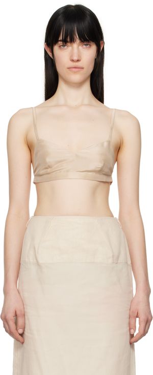 Carven Soutien-gorge beige en soie