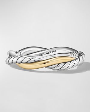 Petite Infinity Band Ring in Silver with 14K Gold, 4mm