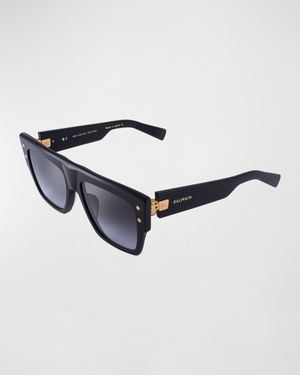 Logo Square Acetate & Titanium Sunglasses