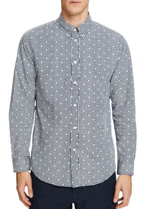 Esprit - Chemise col classique imprimée en coton - Taille L - Bleu