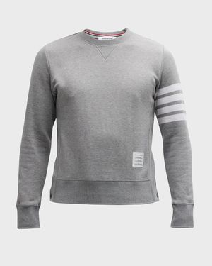 Men's Classic Crewneck Sweatshirt with Striped Sleeve