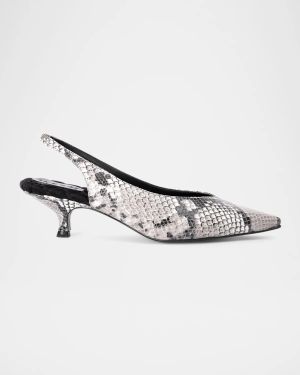 Silvana Python-Embossed Slingback Pumps