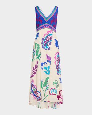 Lottie Sleeveless Floral-Print Maxi Dress
