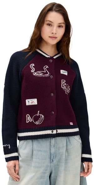 Sea Archer Varsity Knit Cardigan Navy M