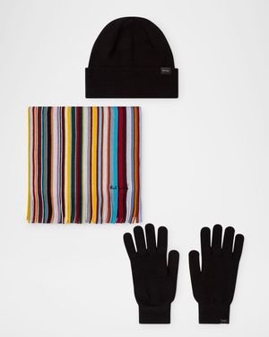 Men's Scarf, Beanie and Glove Gift Set