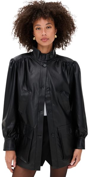 BARDOT Clements Vegan Leather Jacket Black XL