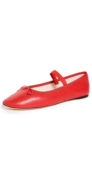 Loeffler Randall Leonie Soft Ballet Flat Red 7