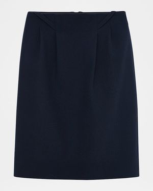 Straight Skirt with Slanted Belt Loops