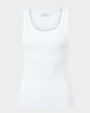 Scoop-Neck Ribbed Tank Top