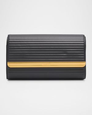 Rolo Flap Padded Leather Clutch Bag
