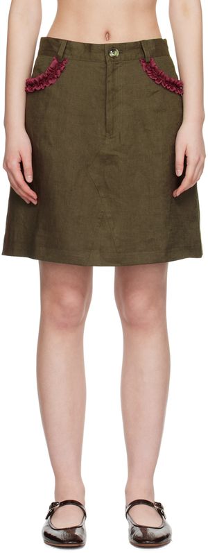 Caro Editions Jupe midi Nunu kaki
