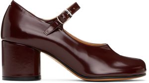 Maison Margiela Burgundy Tabi Leather Heels