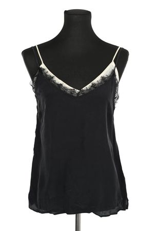 Anine Bing - Seconde Main - Top sans manche en soie - Taille S - Noir