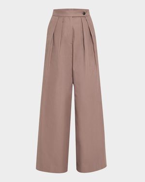 Pamplona Pleated Wide-Leg Pants