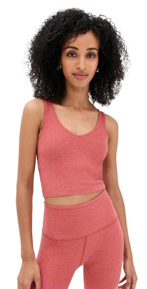 Beyond Yoga Spacedye Good Day Cropped Tank Faded Rose Heather L