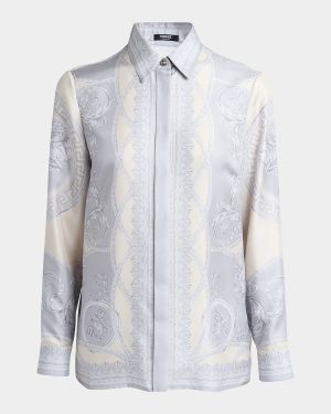 Coupe Des Dieux Barocco Foulard Silk Twill Formal Shirt
