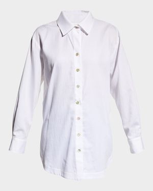Solid Cotton Lawn Boyfriend Shirt