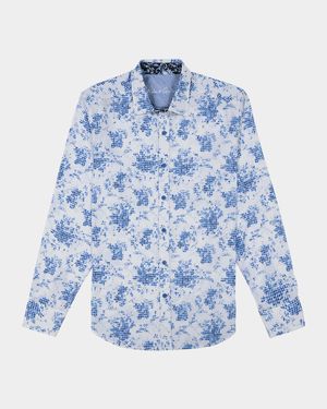 Men's Angola Jacquard Floral Sport Shirt