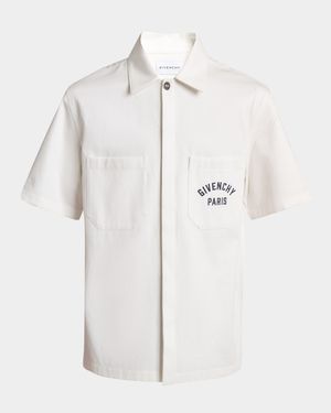 Men's Twill Embroidered Pocket Shirt