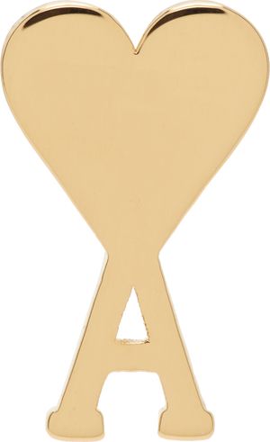 AMI Paris Gold Brass Ami de Coeur Single Stud Earring
