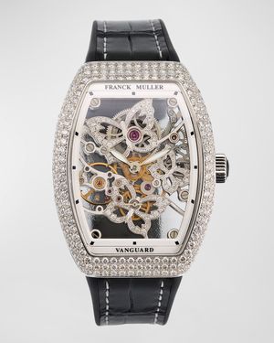 Butterfly Diamond Skeleton Stainless Steel Watch Black Strap