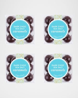 Dark Chocolate Sea Salt Caramels, Small Cube 4-Piece Kit