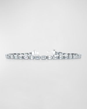 18K Gold East-West Bezel-Set Diamond Tennis Bracelet, 7.40tcw, 7"L