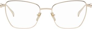 Gucci Gold Gucci Block Text Butterfly Glasses