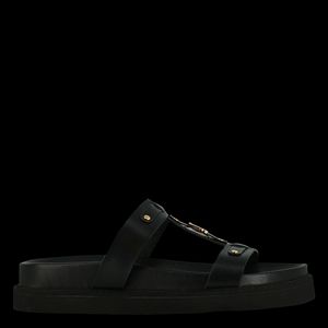 Jonak - Sandales plates en cuir lisse - Taille 42 - Noir