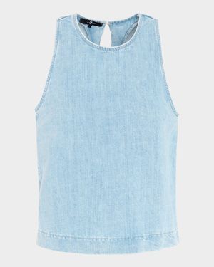 Sleeveless Chambray Top