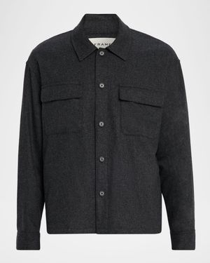 Men's Wool-Blend Two-Pocket Overshirt