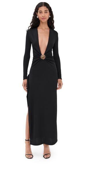 Christopher Esber Mineral Stone Cascade Dress Black 8