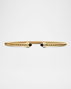 Cablespira Bracelet with Gemstone in 18K Gold, 3mm