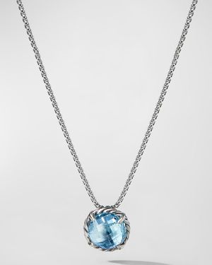 Petite Chatelaine Necklace with Gemstones in Silver, 8mm