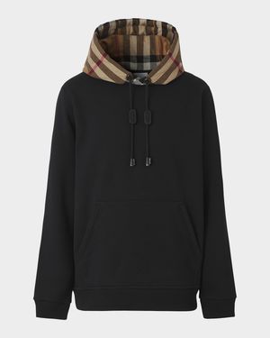 Men's Check-Hood Pullover Sweatshirt