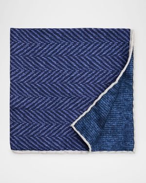 Men's Chevron-Print Silk Pocket Square