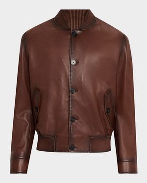 Men's Napa Leather Bomber Jacket