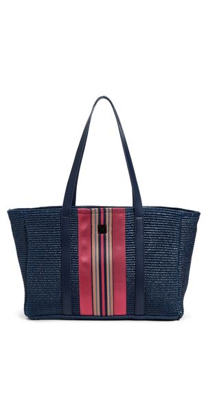 Think Royln Coastal Escape Tote Navy Raffia One Size