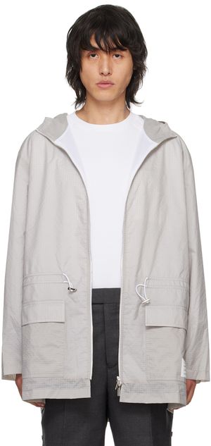 Thom Browne Gray Hooded Jacket