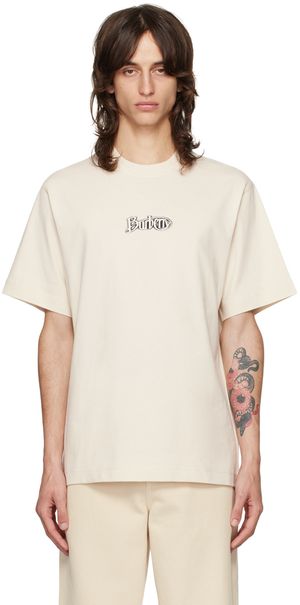 Burberry Beige Flocked Logo T-shirt