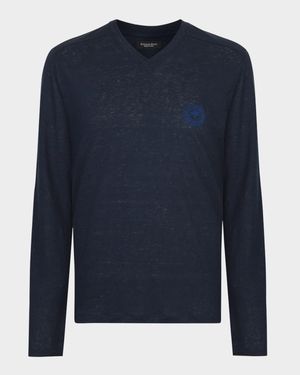 Men's Linen Long-Sleeve Logo T-Shirt