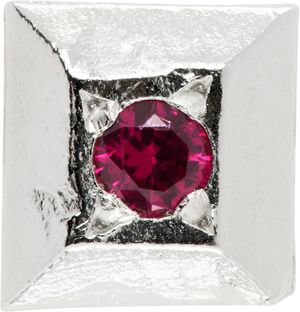 The Ouze SSENSE Exclusive Mini Cut Square Ruby Stud Single Earring
