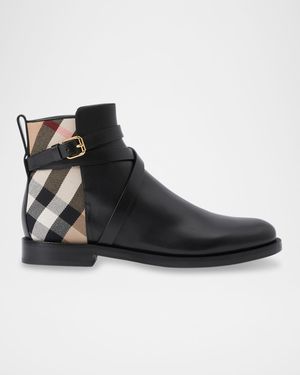 Pryle Equestrian Check Ankle Booties