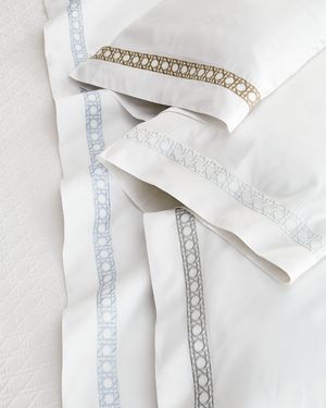 Cane II Embroidered King Pillowcase Pair