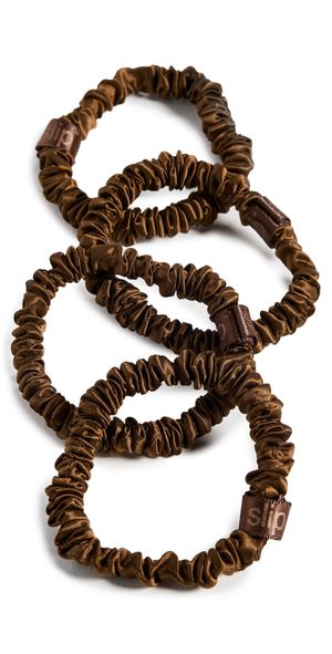 Slip Skinny Scrunchies Set of 4 Dark Brown One Size