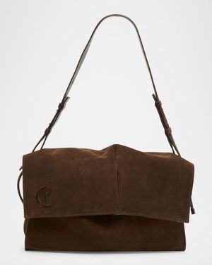 Baggy Large Shoulder Bag in Suede