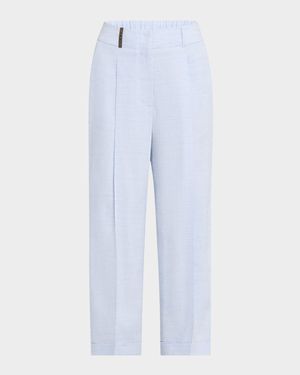 Cropped Straight-Leg Pants