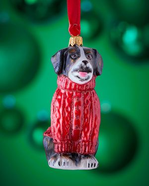 Bernese Mountain Dog in Aran Sweater Christmas Ornament